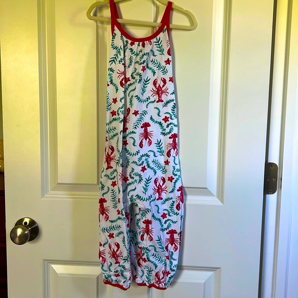 Burt’s Bees Romper Coastal Lobster Print Girls Size 3T